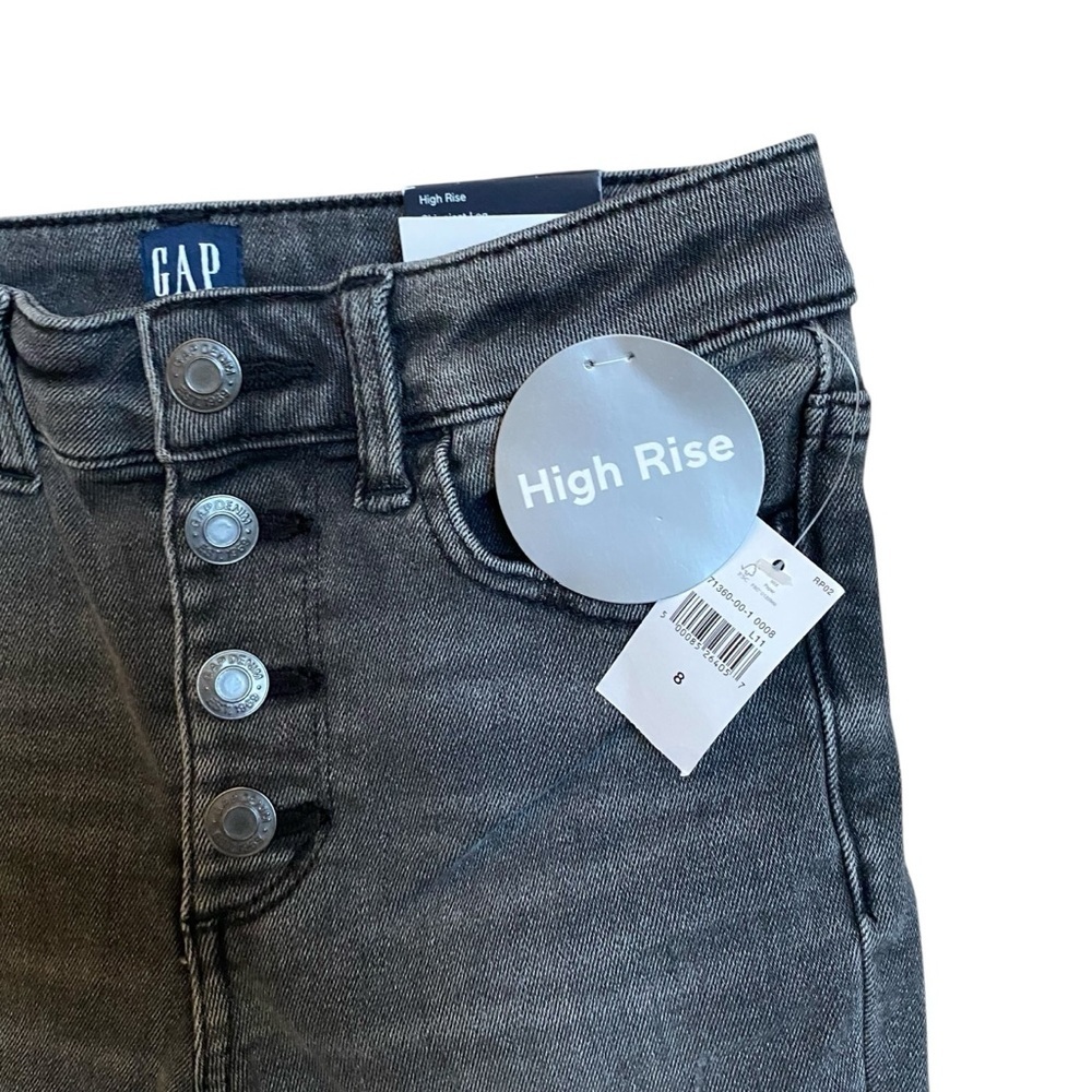 GAP Denim Girls High Rise Ankle Jegging 8 Gray Wash Stretch Skinny Jeans NWT - Picture 3 of 13